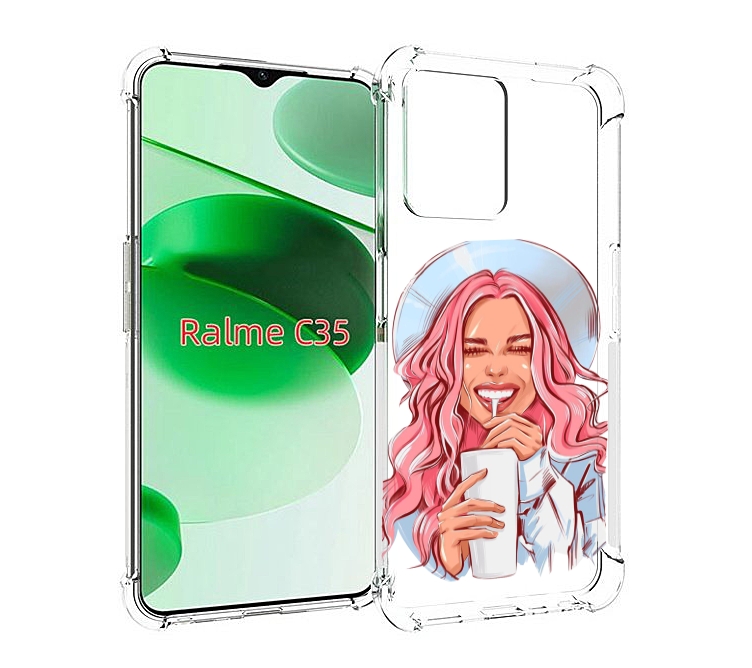 

Чехол MyPads веселая-девушка-модель женский для Realme C35 / Narzo 50A Prime, Прозрачный, Tocco