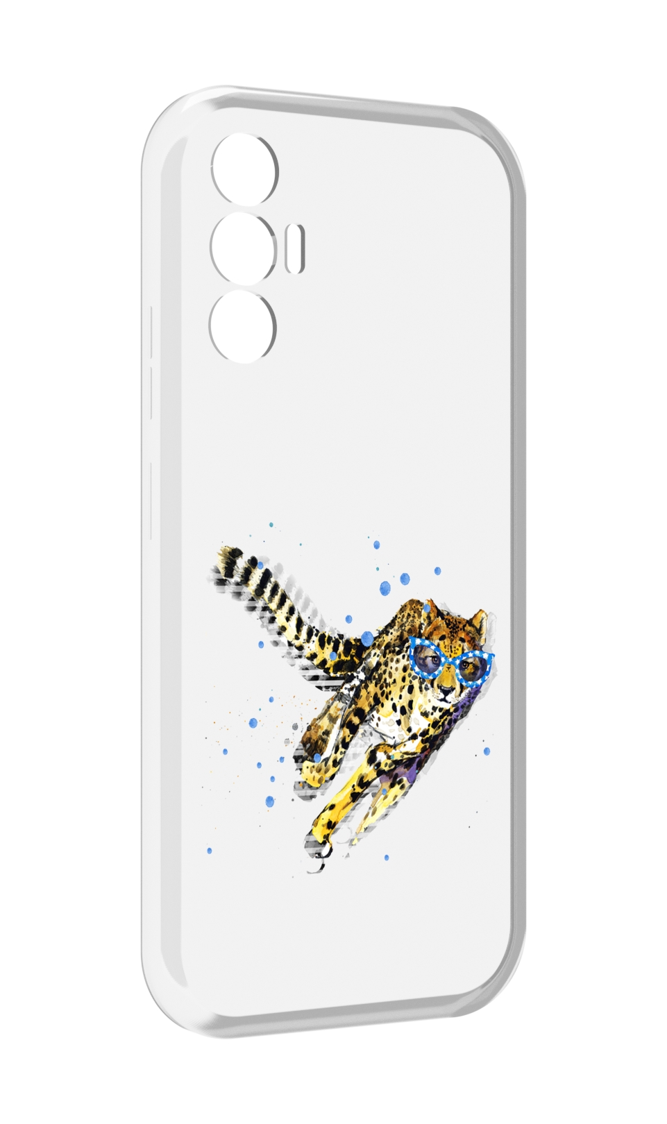 

Чехол MyPads гепард в очках для Tecno Pova 3, Прозрачный, Tocco