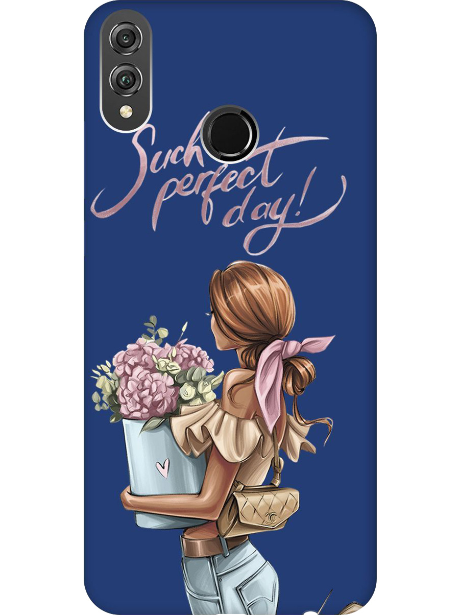 

Силиконовый чехол на Honor 8X с принтом "Какой прекрасный день" матовый синий, Синий;прозрачный;голубой;розовый, 719355575