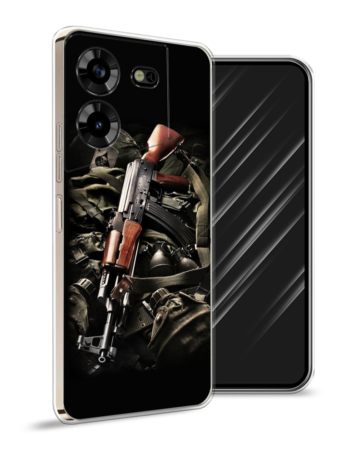 

Чехол Awog на Tecno Pova 5 "Автомат", Черный;коричневый;серый, 303950-5