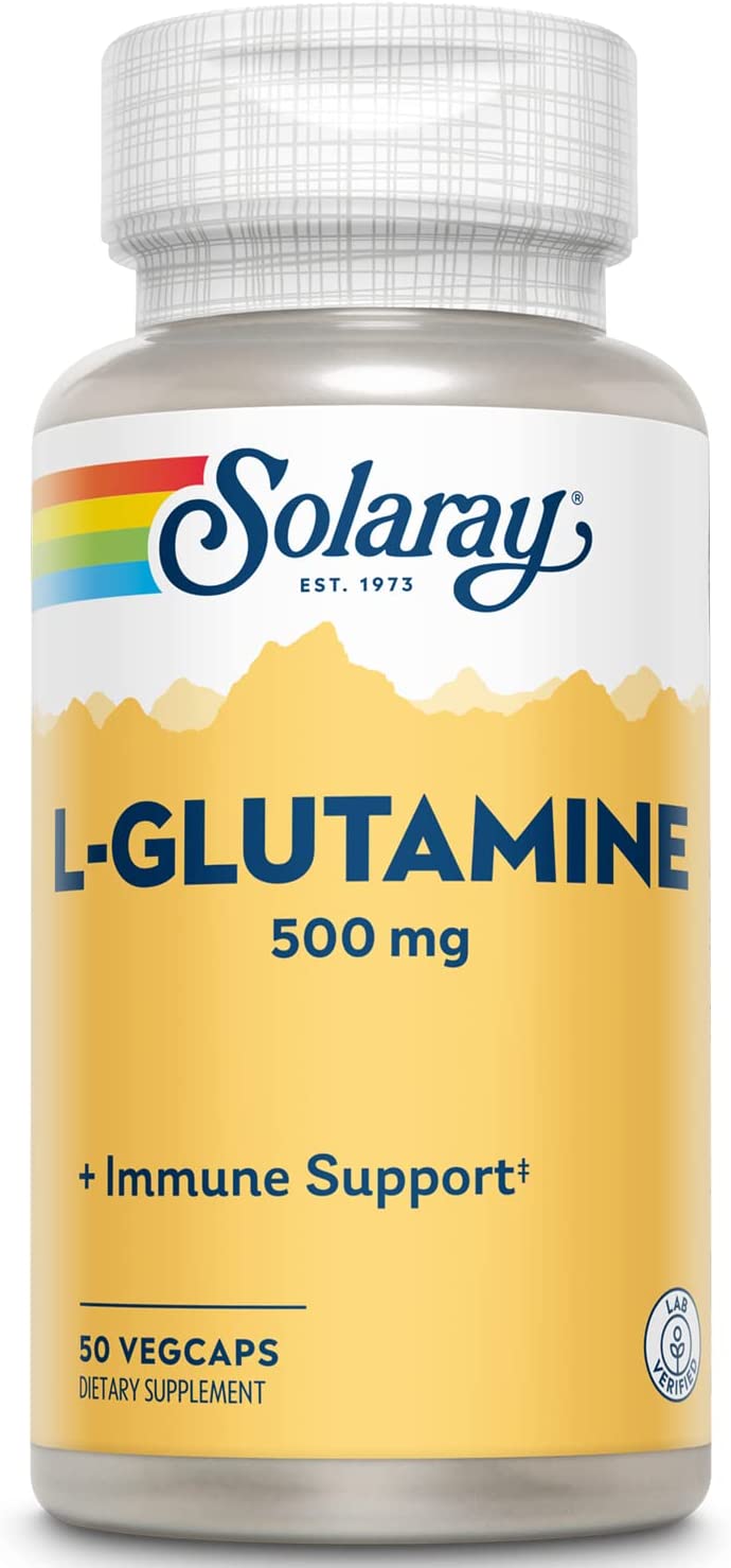 фото Аминокислота solaray l-glutamine free form (l-глютамин) 500 мг 100 капсул