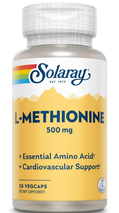 Аминокислота Solaray L-Methionine Free Form (L-метионин) 500 мг 30 капсул