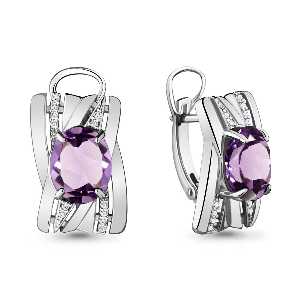 

Серьги из серебра с аметистом Aquamarine 4478804А_925_р, 4478804А_925_р