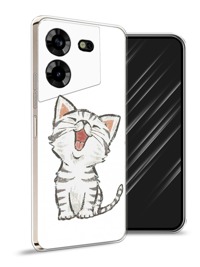 

Чехол Awog на Tecno Pova 5 "Котенок рисованный", Серый;белый, 303950-1