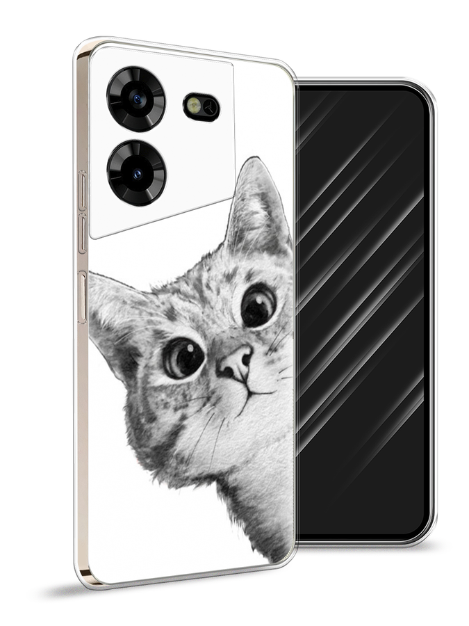 

Чехол Awog на Tecno Pova 5 "Кот рисунок черно-белый", Черный, 303950-1