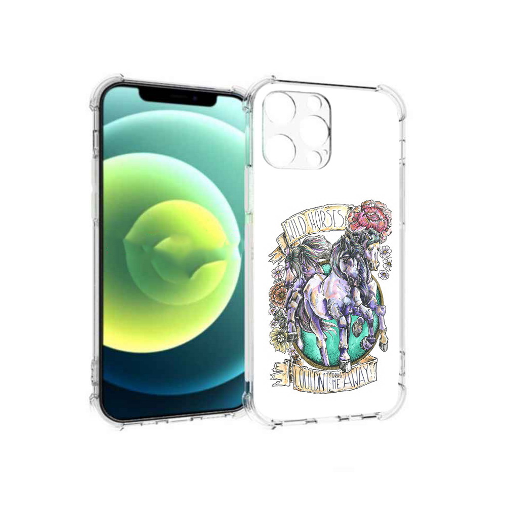 

Чехол MyPads Tocco для Apple iPhone 13 Pro рисунок коней в цветах (PT163086.612.582), Прозрачный, Tocco