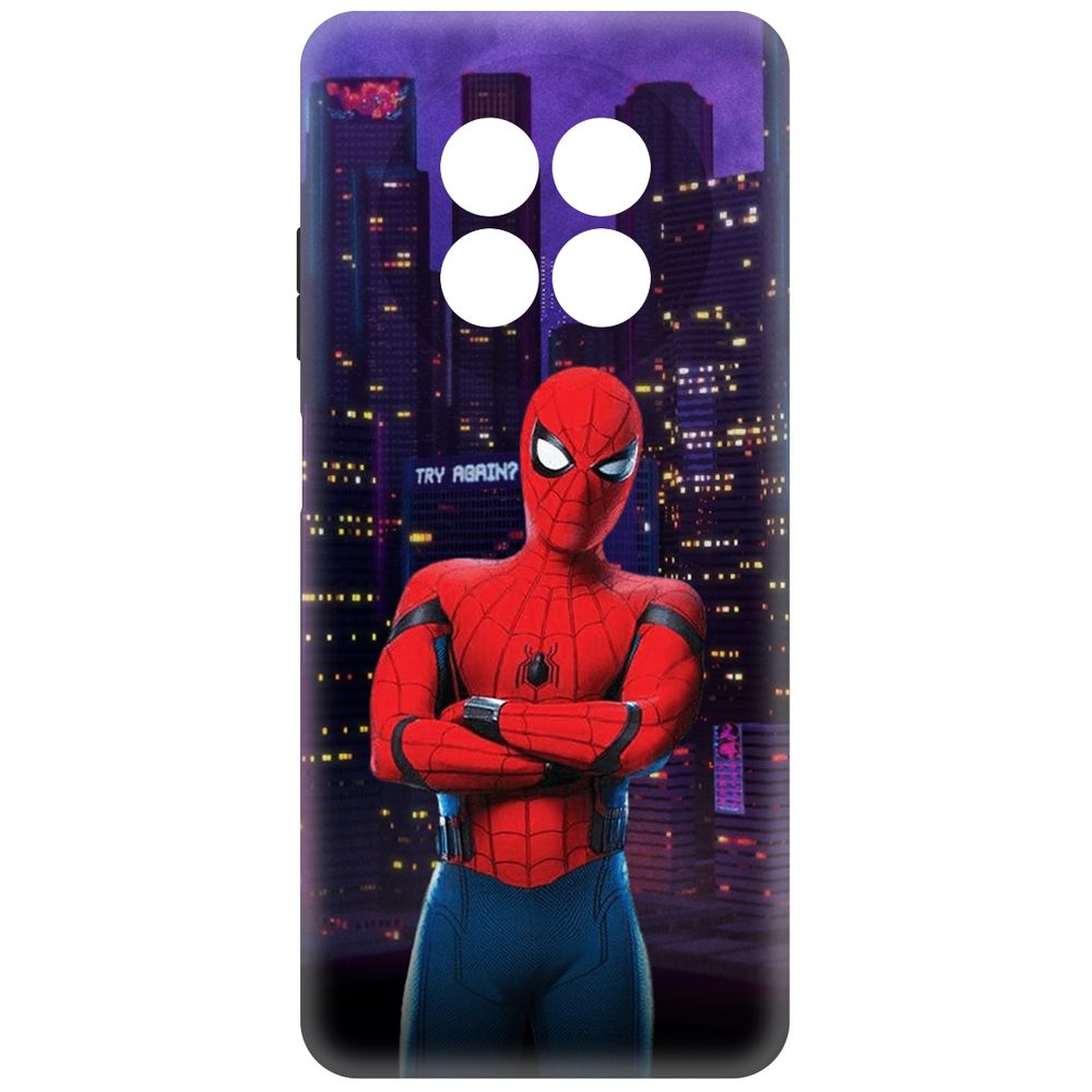 

Чехол-накладка Krutoff Soft Case Человек-Паук. На крыше для Realme 12 5G черный