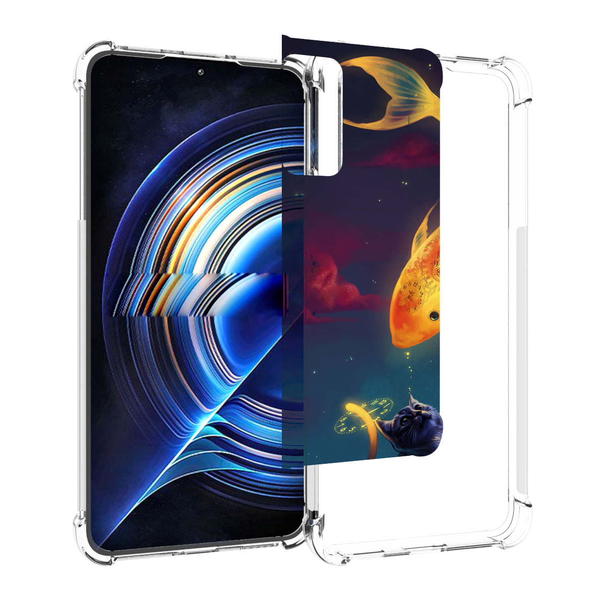 

Чехол MyPads золотая-рыбка-часовая для Tecno Camon 19 Neo, Прозрачный, Tocco