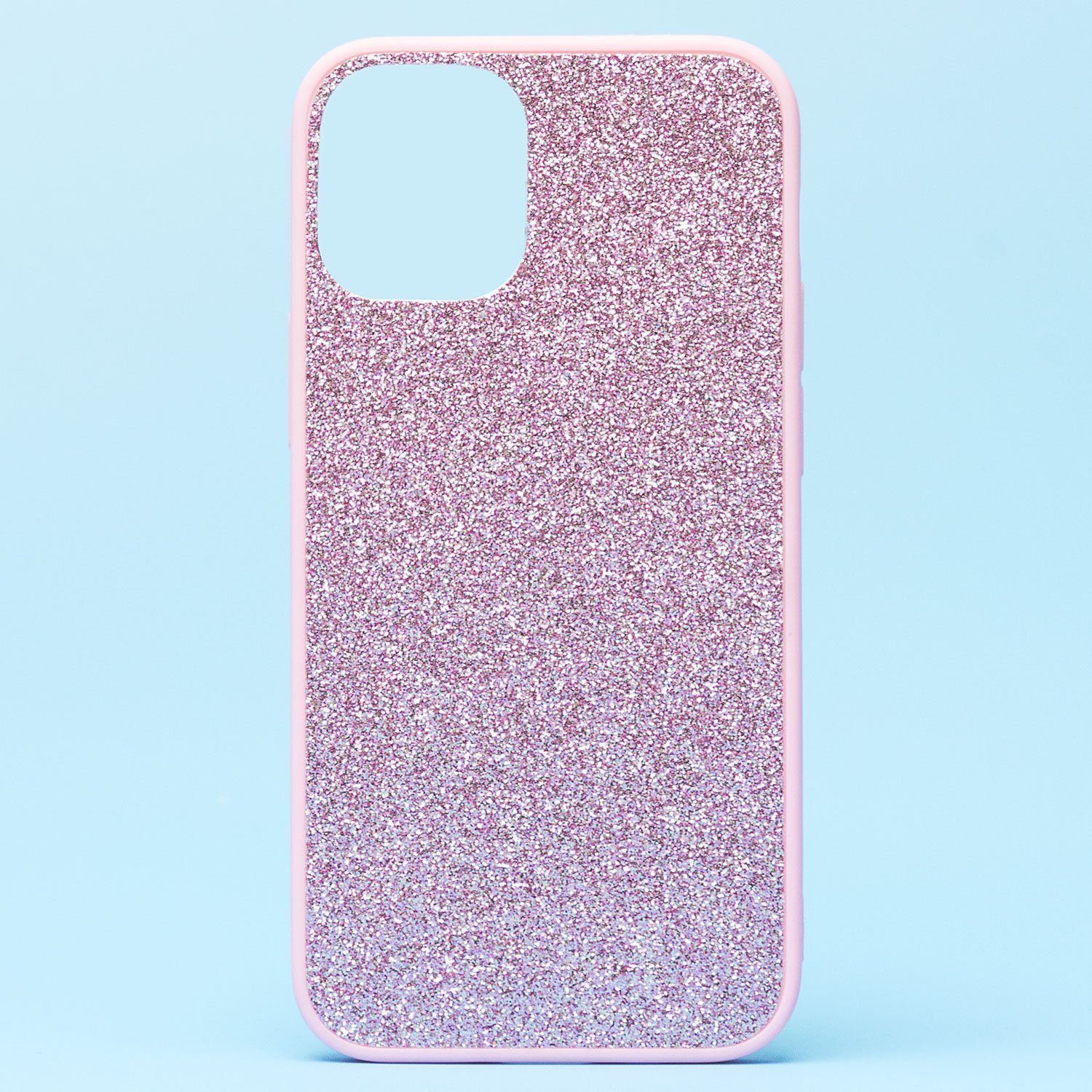 

Чехол iPhone 12 mini пластиковый с блестками <розовый>, iPhone 12 mini