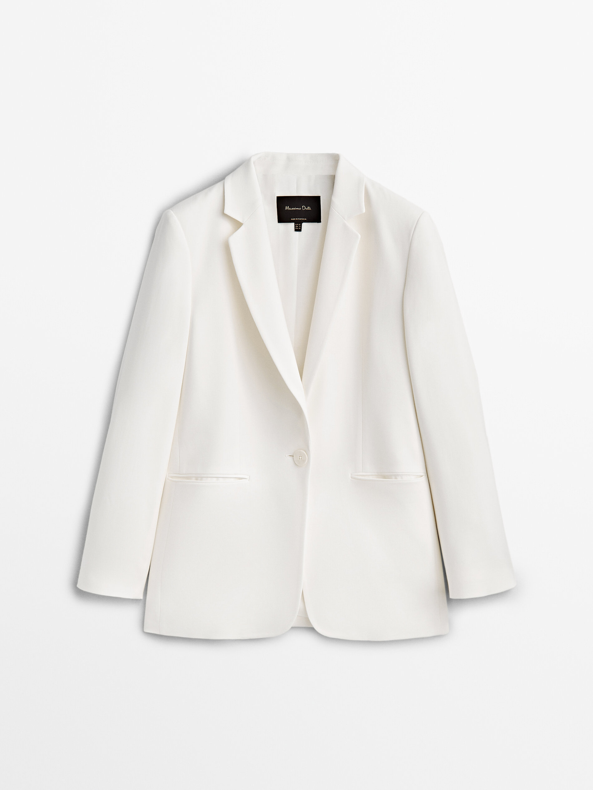 

Блейзер женский Massimo Dutti 06039637251 белый 42, 06039637251