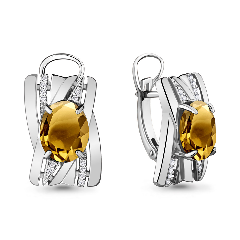 

Серьги из серебра с фианитом Aquamarine 4478806А_925_р, 4478806А_925_р