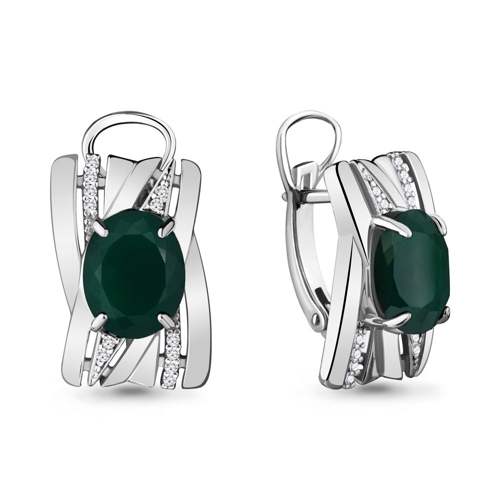 

Серьги из серебра с агатом Aquamarine 4478809А_925_р, 4478809А_925_р