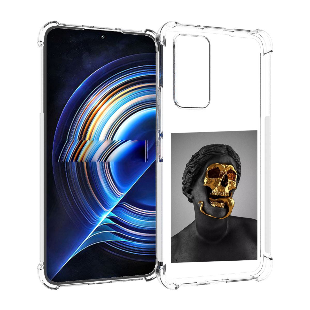 

Чехол MyPads золотой череп в статуе для Tecno Camon 19 Neo, Прозрачный, Tocco