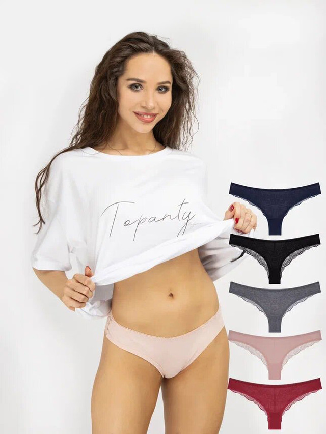 фото Комплект трусов женских topanty tp-1001 черных l