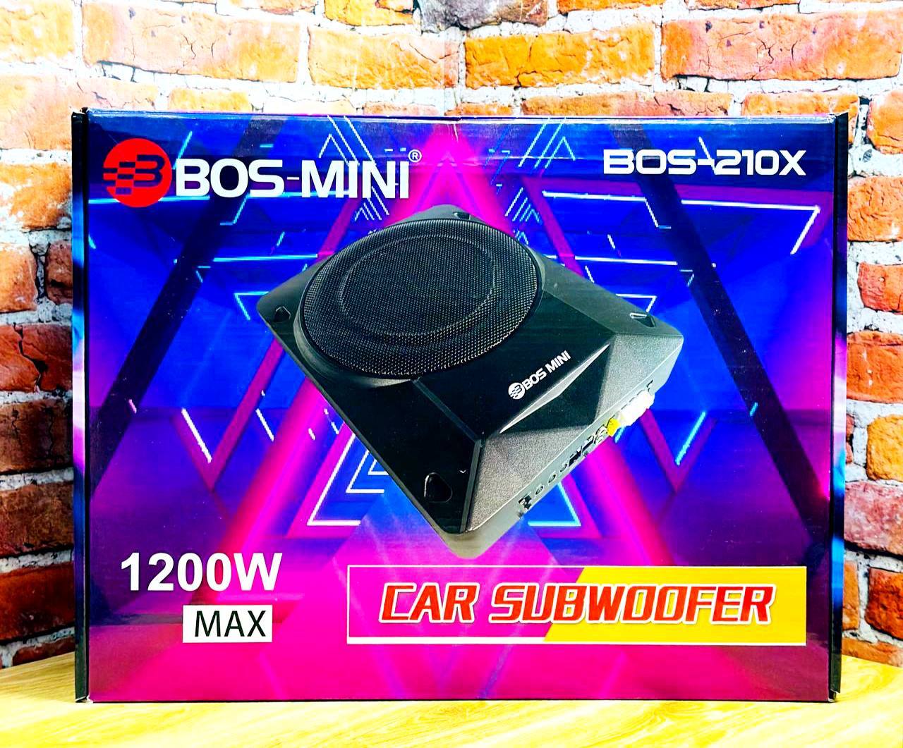 Активный авто сабвуфер BOS-MINI 210Х, 10 дюймов, мощность 1200Вт