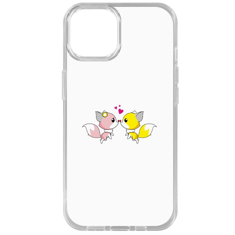 

Чехол-накладка Krutoff Clear Case Лисята для iPhone 14, Прозрачный