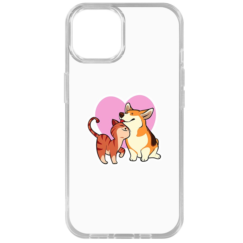 

Чехол-накладка Krutoff Clear Case Любовь противоположностей для iPhone 14, Прозрачный