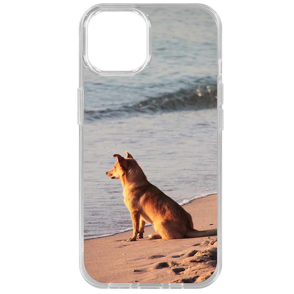

Чехол-накладка Krutoff Clear Case На берегу для iPhone 14, Прозрачный
