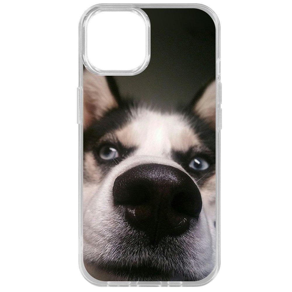 

Чехол-накладка Krutoff Clear Case Нос для iPhone 14, Прозрачный