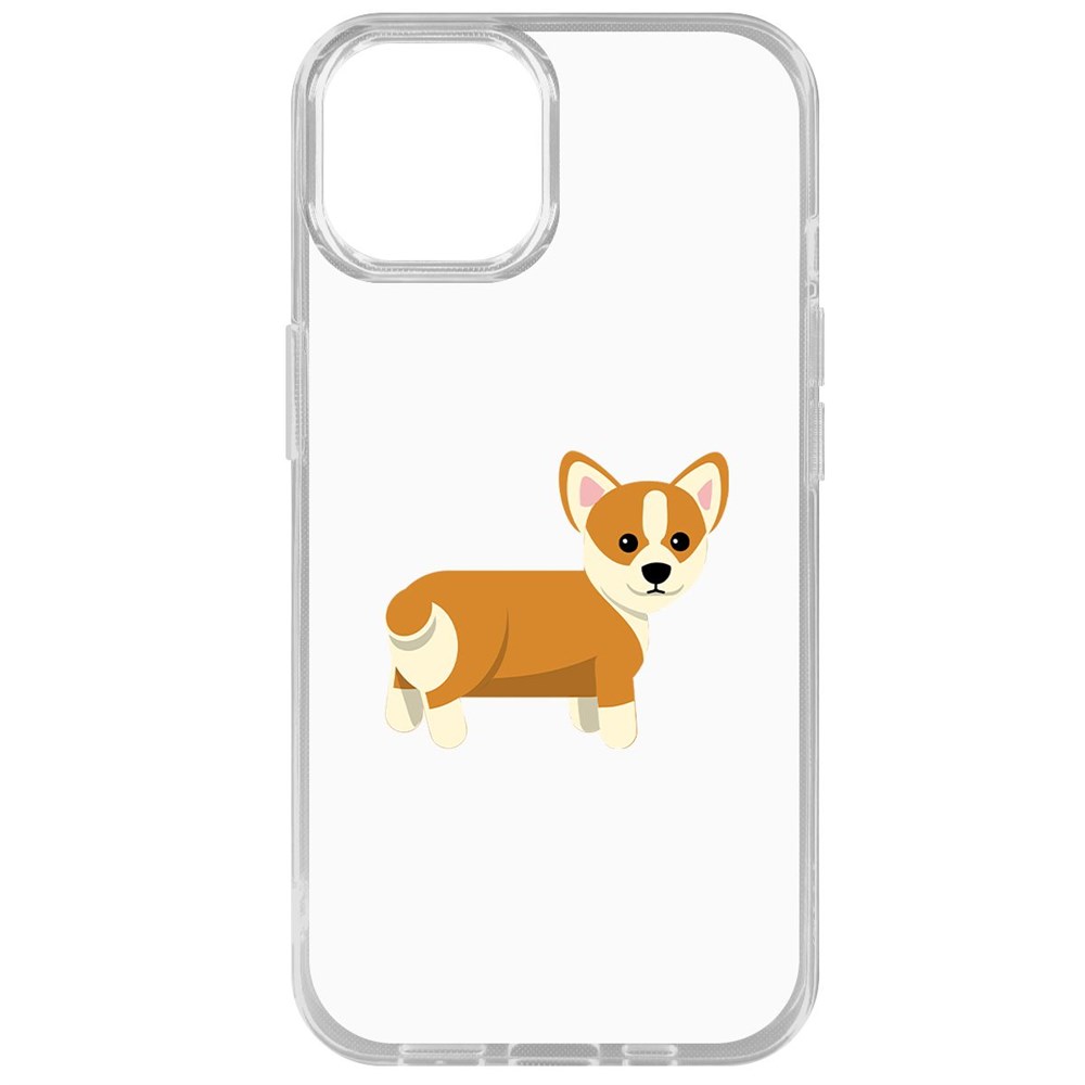 

Чехол-накладка Krutoff Clear Case Рисованный корги вид 1 для iPhone 14, Прозрачный
