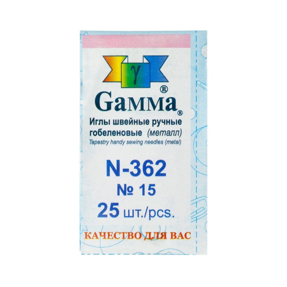 

Иглы швейные ручные Gamma №15 гобеленовые, острые, в конверте, 25 шт., ручные, гобеленовые, №15 25 шт, в конверте, острые