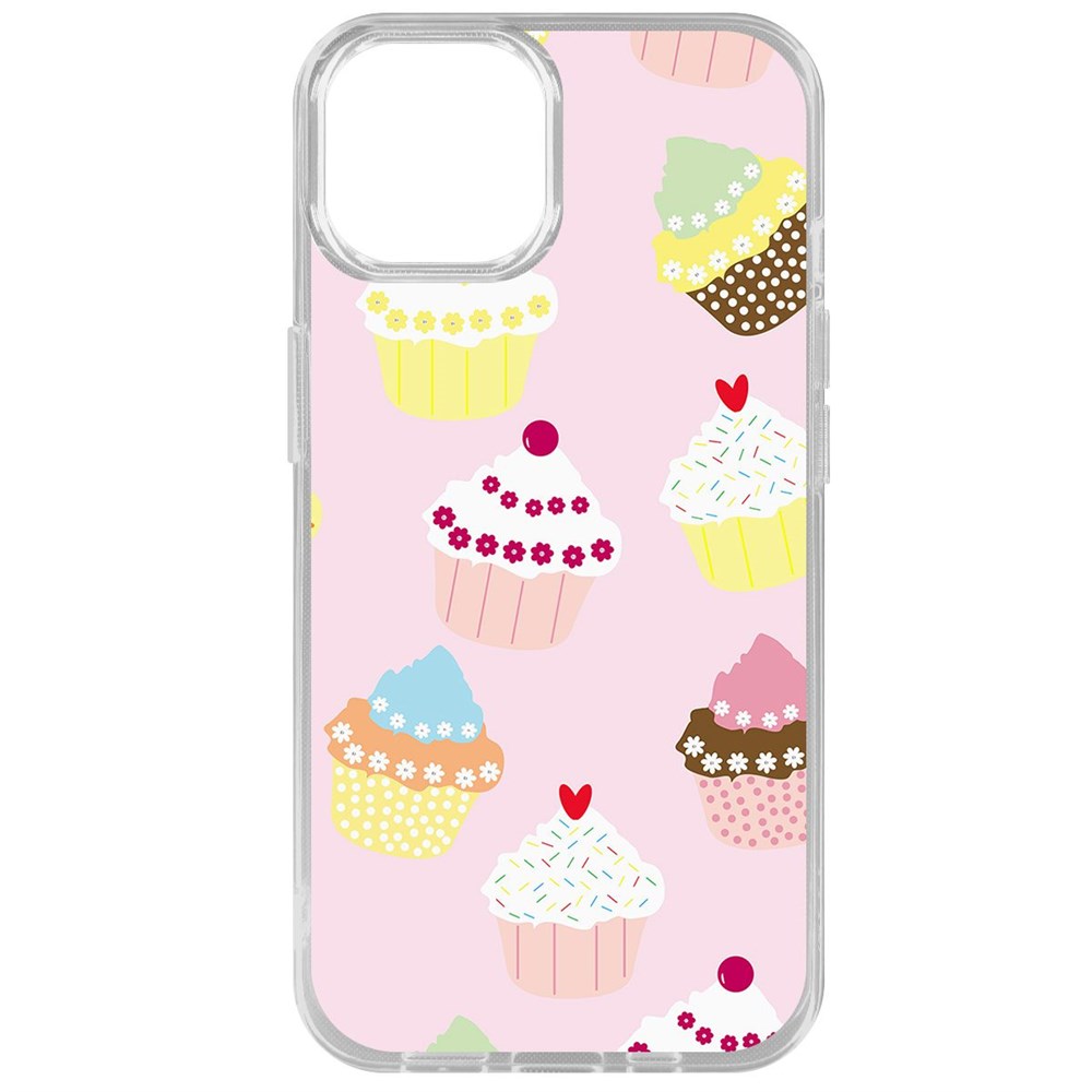 

Чехол-накладка Krutoff Clear Case Пироженки для iPhone 14, Прозрачный