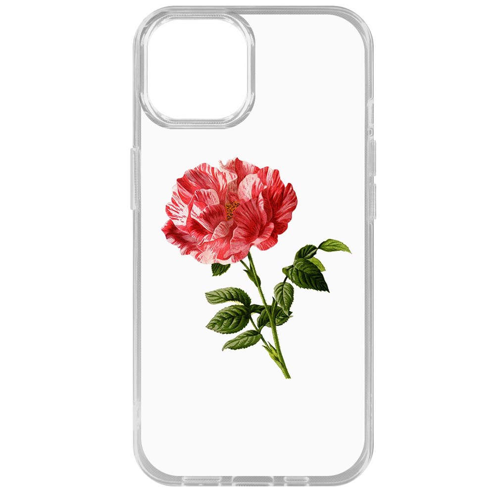 

Чехол-накладка Krutoff Clear Case Рисованная роза для iPhone 14, Прозрачный