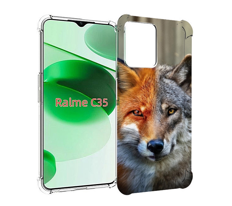 

Чехол MyPads волк-лиса для Realme C35 / Narzo 50A Prime, Прозрачный, Tocco