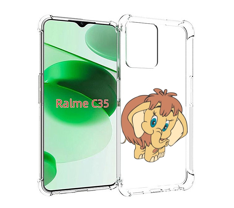 

Чехол MyPads волосатый-слоник детский для Realme C35 / Narzo 50A Prime, Прозрачный, Tocco