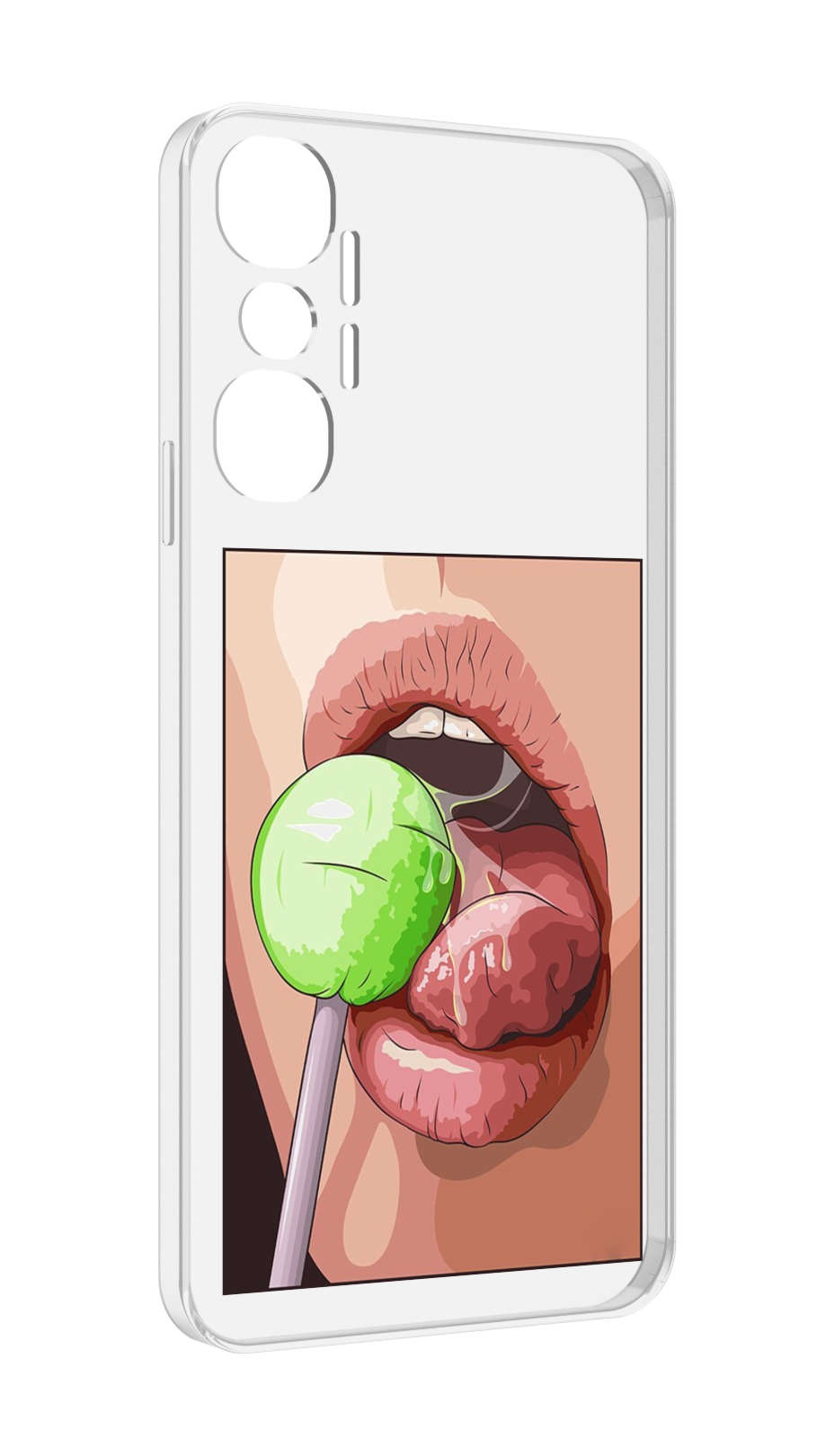

Чехол MyPads зеленый-чупа-чупс женский для Infinix Hot 20 4G, Прозрачный, Tocco