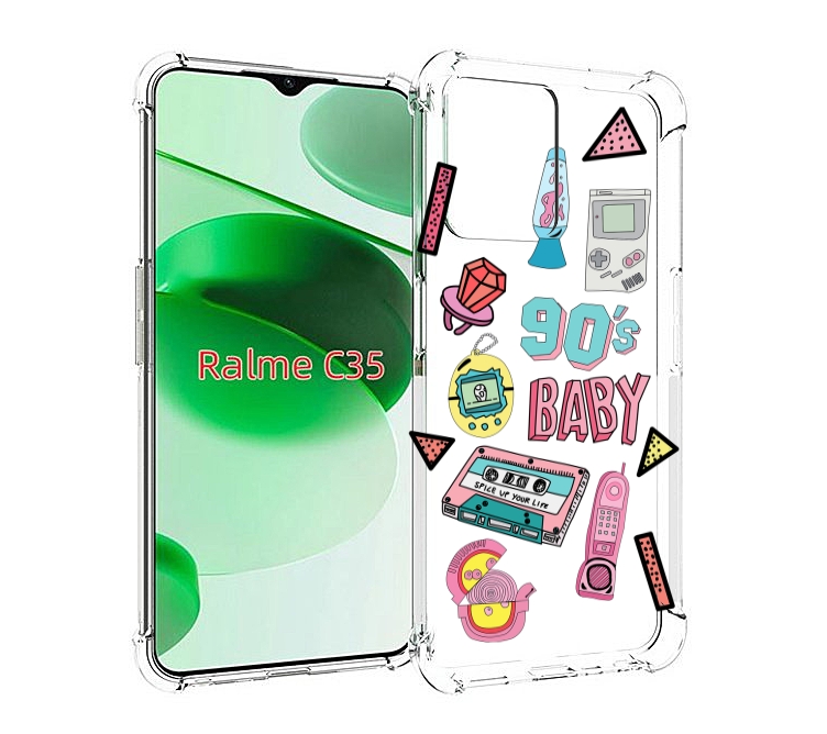

Чехол MyPads гаджеты-90х для Realme C35 / Narzo 50A Prime, Прозрачный, Tocco