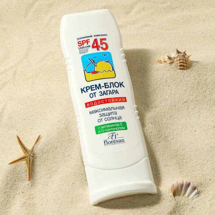 

Крем-блок от загара Floresan водостойкий, SPF 45, 125 мл.