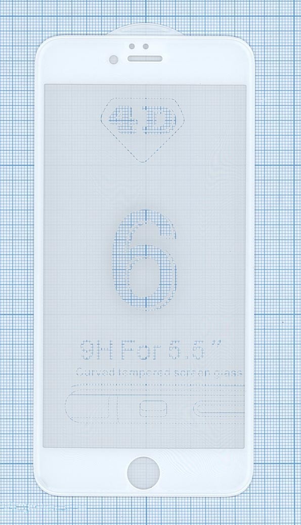 

Защитное стекло 4D для Apple iPhone 6/6S Plus белое, для Apple iPhone 6/6S Plus