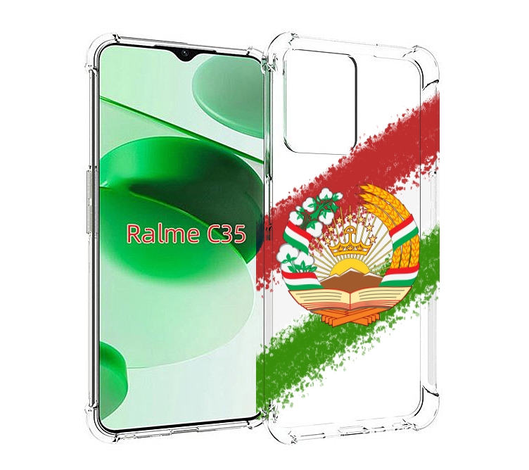 

Чехол MyPads герб флаг Таджикистана для Realme C35 / Narzo 50A Prime, Прозрачный, Tocco