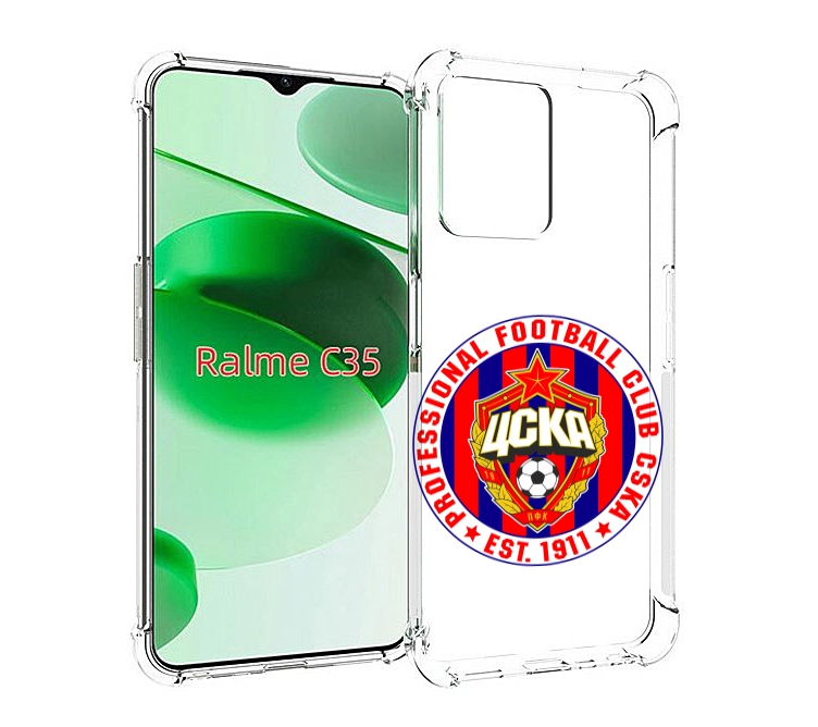 

Чехол MyPads ФК ЦСК логотип для Realme C35 / Narzo 50A Prime, Прозрачный, Tocco