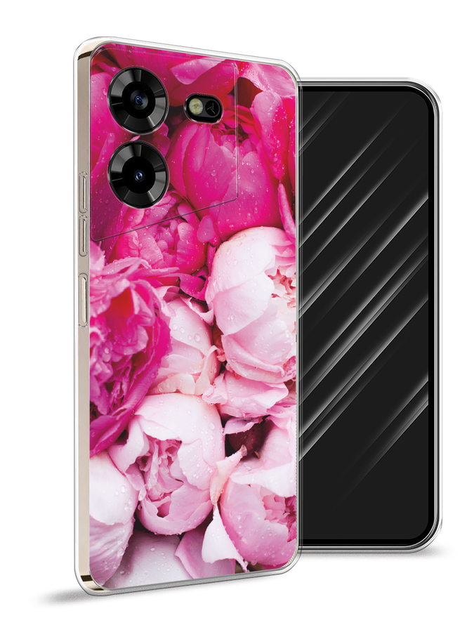 

Чехол Awog на Tecno Pova 5 "Пионы розово-белые", Белый;розовый, 303950-8