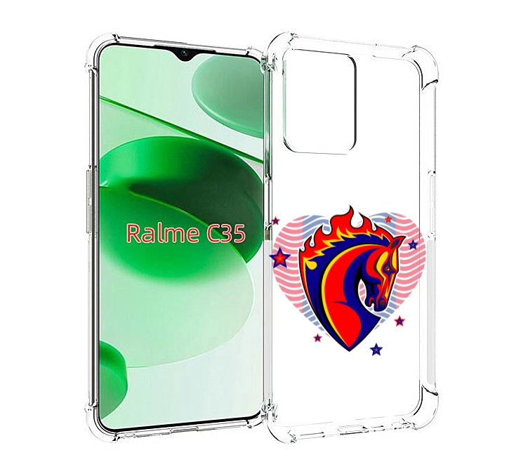 

Чехол MyPads ФК ЦСЛ Лошадь для Realme C35 / Narzo 50A Prime, Прозрачный, Tocco