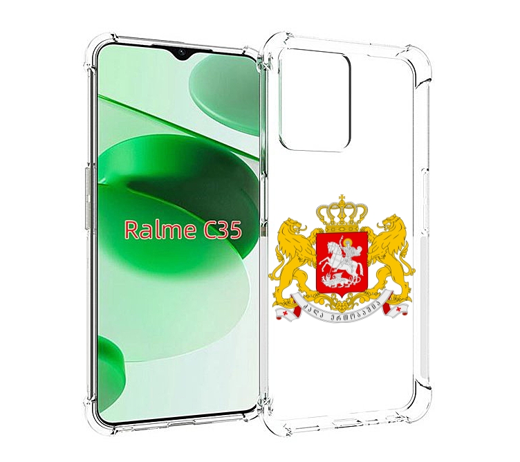 

Чехол MyPads герб-грузии для Realme C35 / Narzo 50A Prime, Прозрачный, Tocco