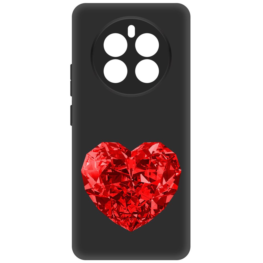 

Чехол-накладка Krutoff Soft Case Рубиновое сердце для Realme 12+ 5G черный