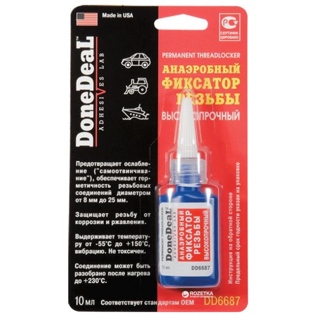 Анаэробный фиксатор резьбы высокопрочный DoneDeal PERMANENT THREADLOCKER