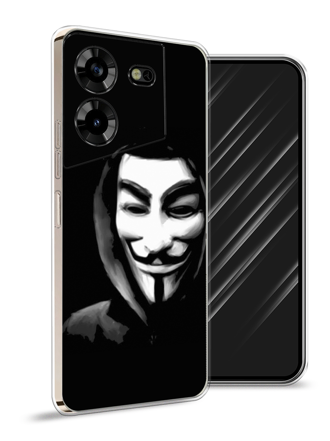 

Чехол Awog на Tecno Pova 5 "Анонимус", Черный;серый;белый, 303950-5