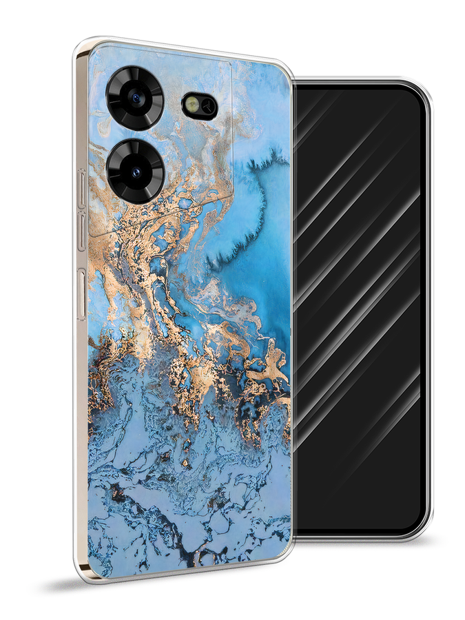 

Чехол Awog на Tecno Pova 5 "Морозная лавина синяя", Серебристый, 303950-3