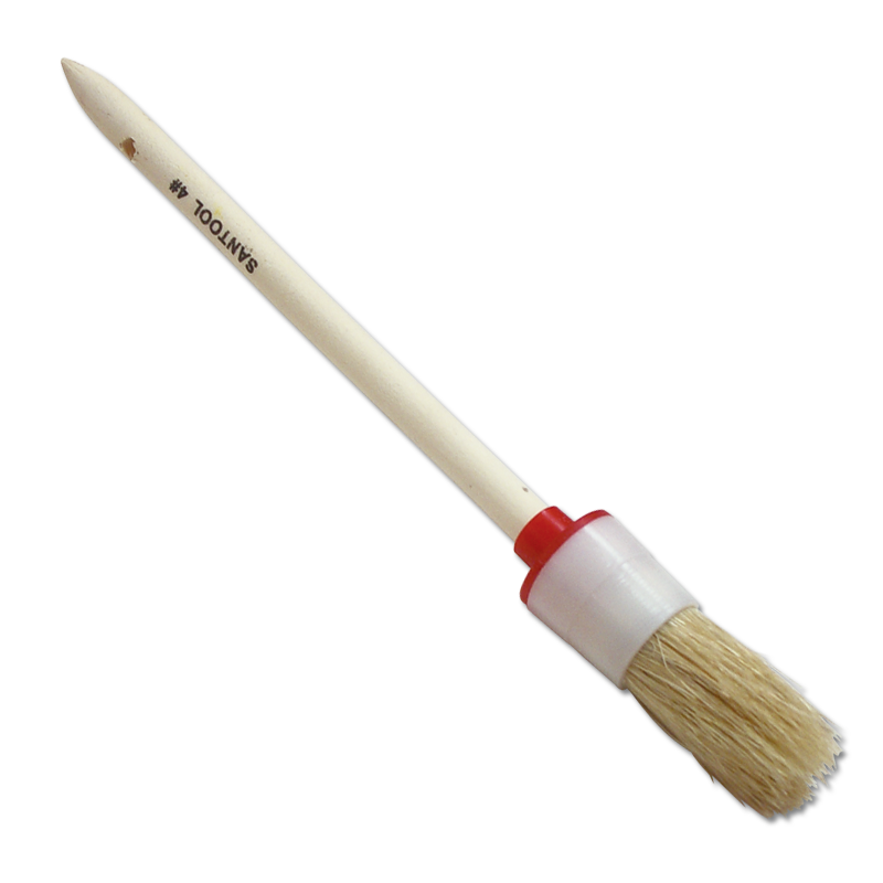 фото Кисть малярная santool круглая, натуральная щетина с деревянной ручкой (25 мм)