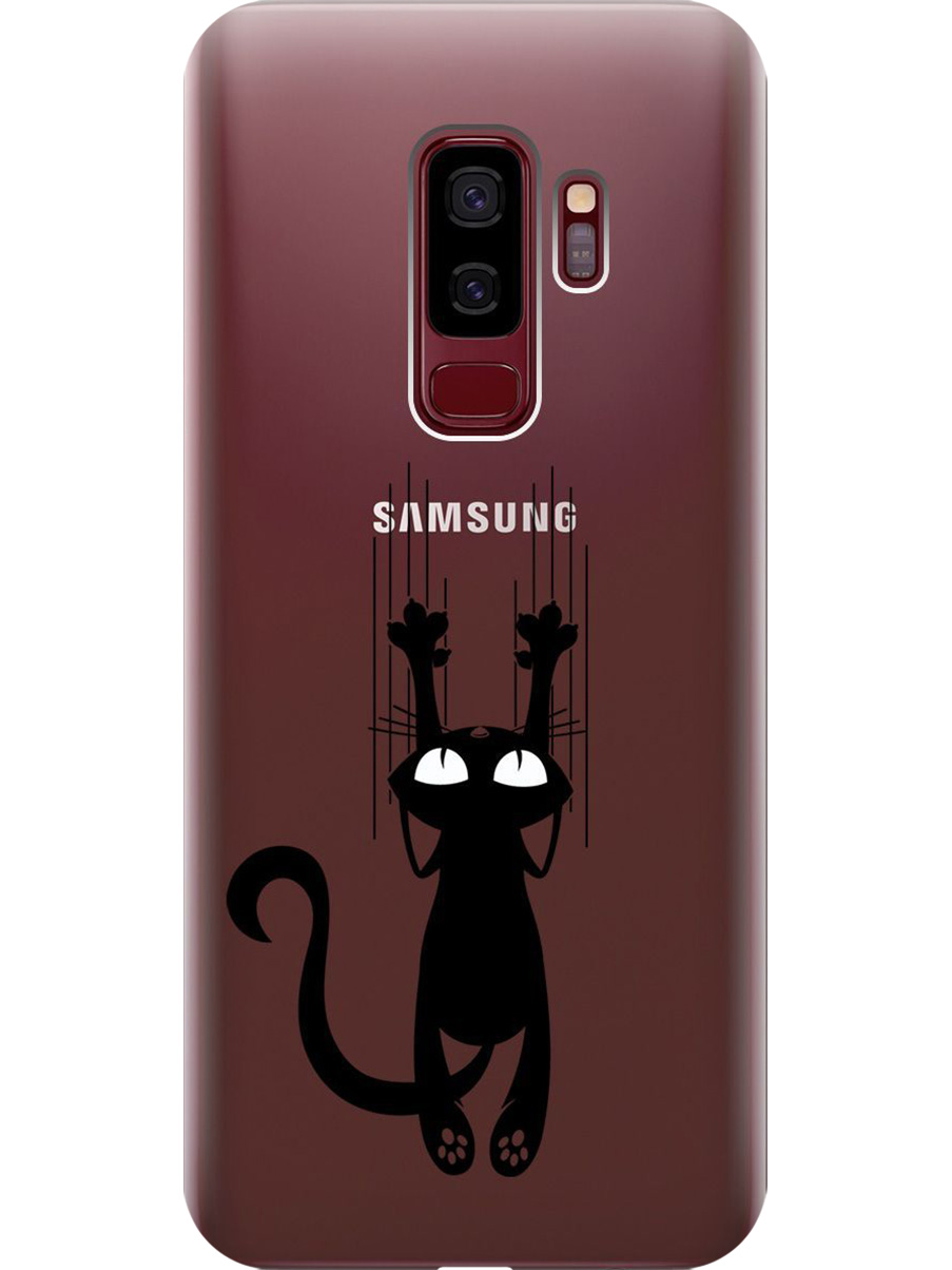 

Силиконовый чехол на Samsung Galaxy S9+ с принтом "Кошечка царапка" прозрачный, Прозрачный;черный, 717439371