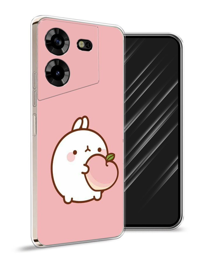 

Чехол Awog на Tecno Pova 5 "Кролик с персиком", Розовый;бежевый, 303950-1