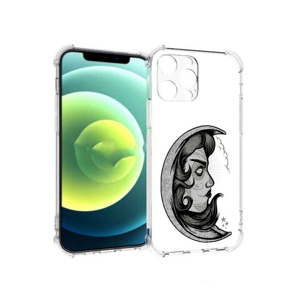 

Чехол MyPads Tocco для Apple iPhone 13 Pro черно белая луна с лицом (PT163086.612.680), Прозрачный, Tocco