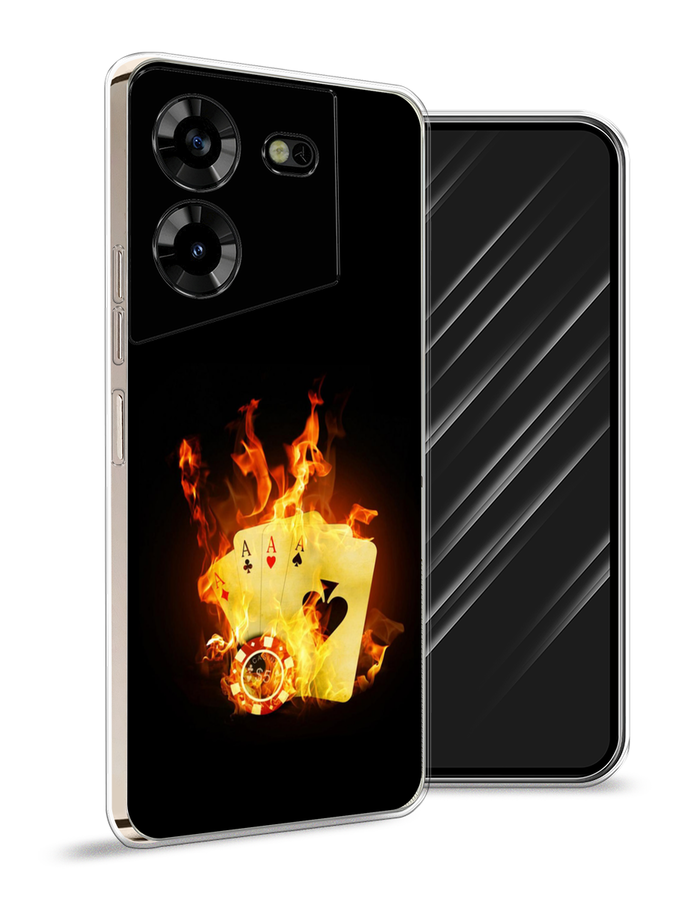 

Чехол Awog на Tecno Pova 5 "Горящие карты", Черный;оранжевый, 303950-9