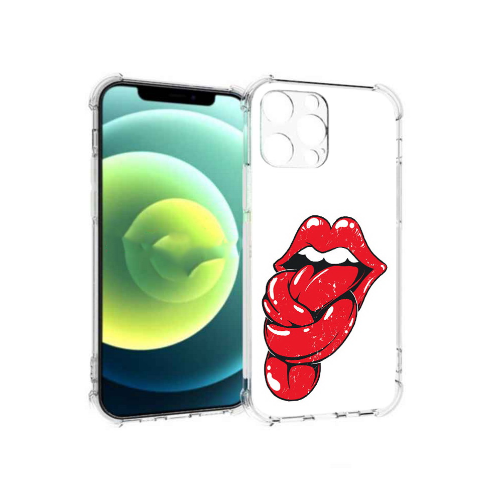 

Чехол MyPads Tocco для Apple iPhone 13 Pro яркие губы с языком (PT163086.612.705), Прозрачный, Tocco