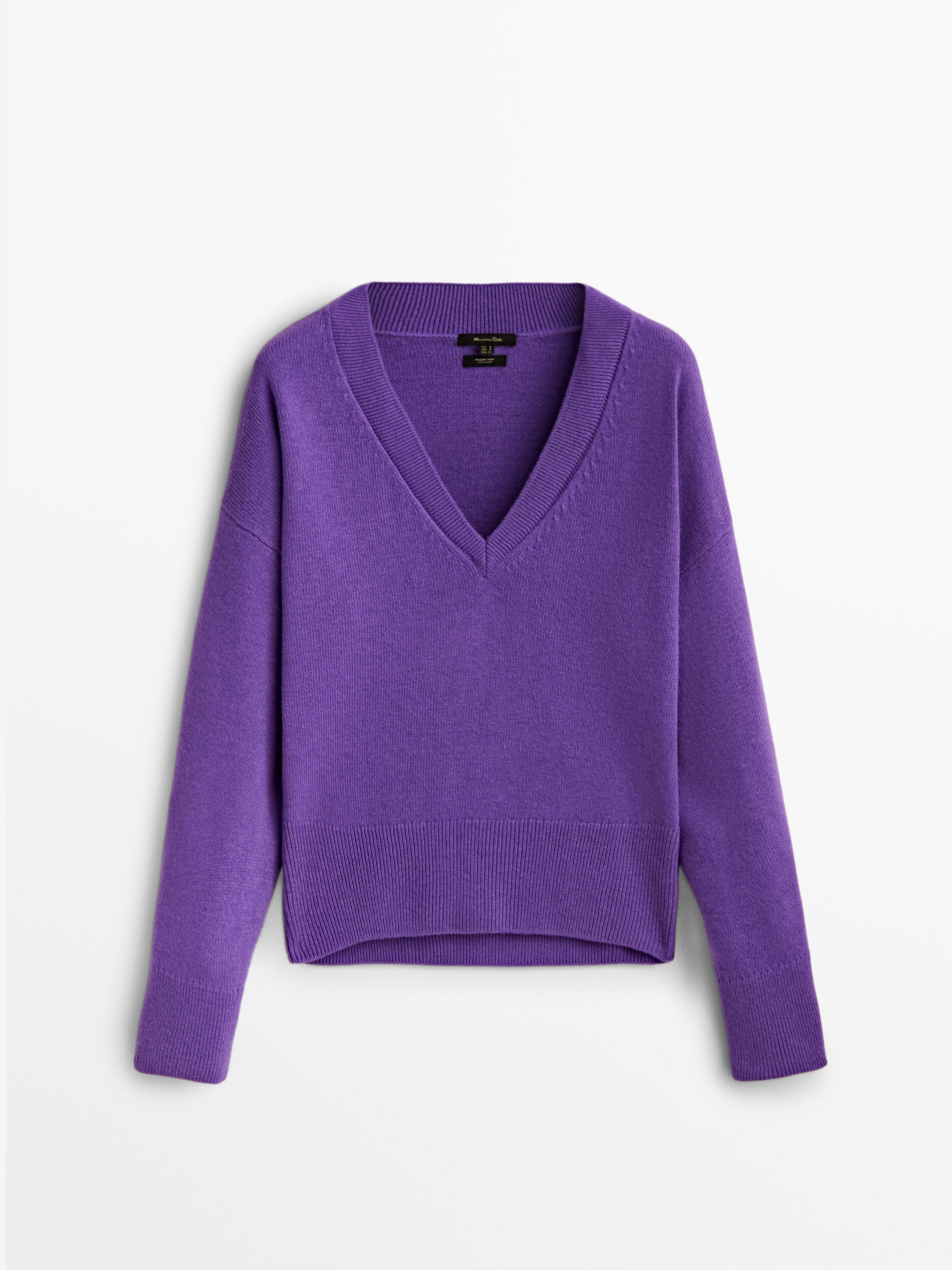 

Пуловер женский Massimo Dutti 05719669611 фиолетовый L, 05719669611