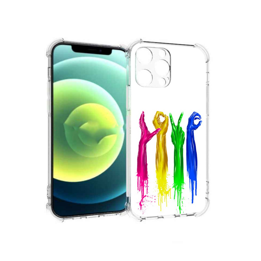 

Чехол MyPads Tocco для Apple iPhone 13 Pro яркие руки love (PT163086.612.707), Прозрачный, Tocco